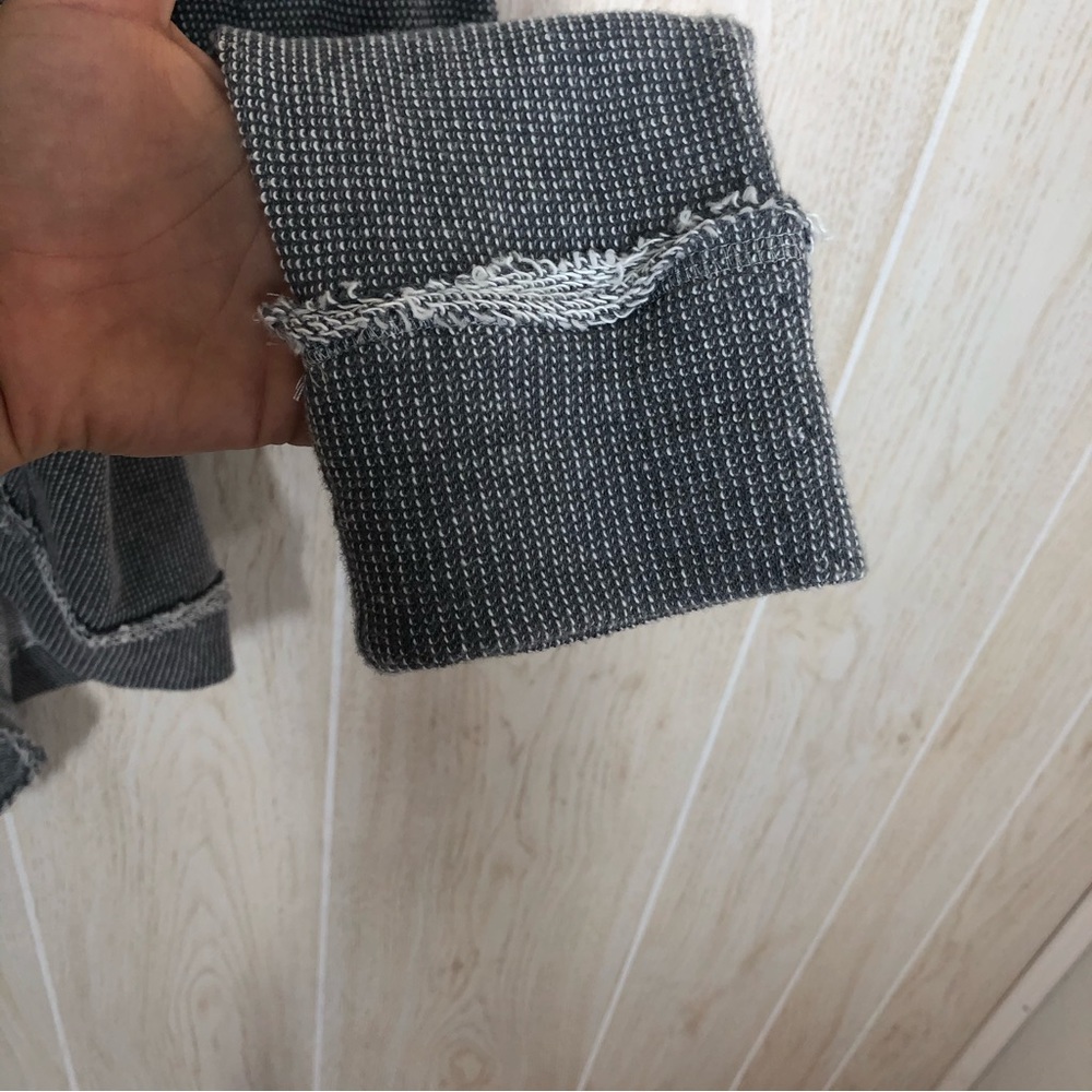 Johnny Was Pete & Greta Gray Raw Hem Open Front Cardigan - Picture 2 of 7